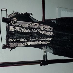 Black Grey Gothic Corset Dress Renaissance with Lace